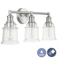Prominence Home Eaton Ridge, Three Light Bathroom Vanity Light with Clear Glass, Brushed Nickel 51550-40